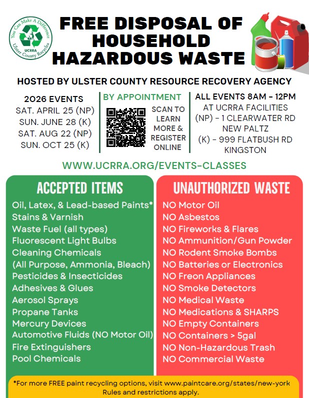 2026 FREE DISPOSAL OF HOUSEHOLD HAZARDOUS WASTE